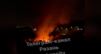 На улице Промышленной в Рязани произошел крупный пожар