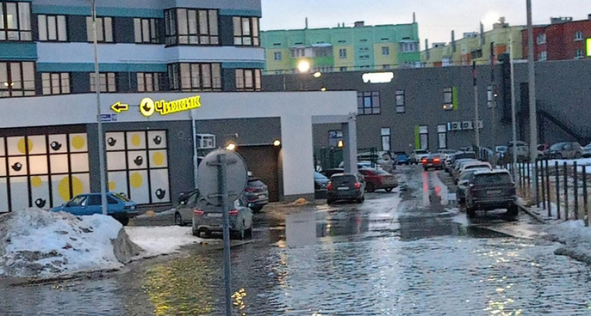 В Рязани затопило улицу Быстрецкую