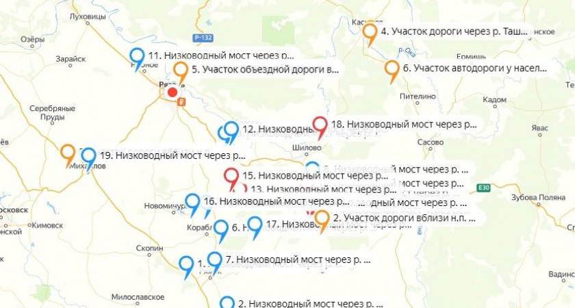 В Рязанской области заработала онлайн-карта половодья