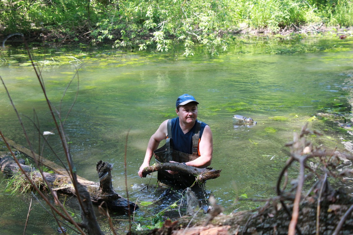 Рязанцы стали расчищать реку в Рыбновском районе
