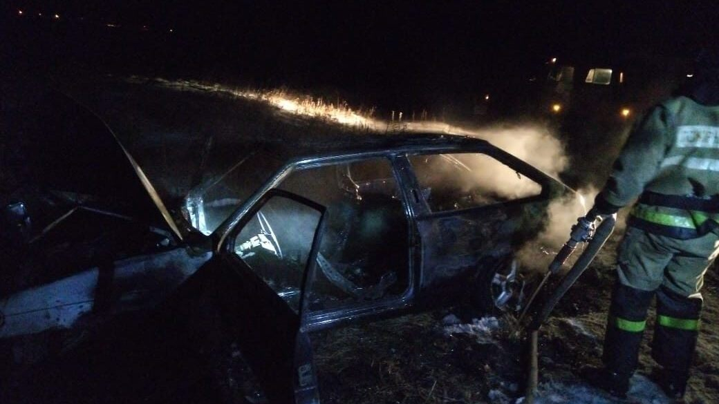 В Сараевском районе сгорел автомобиль