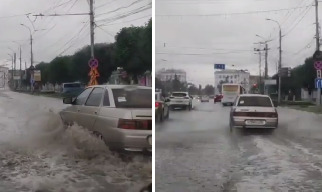 Чуть-чуть потоп: из-за ливня Первомайский проспект скрылся под водой