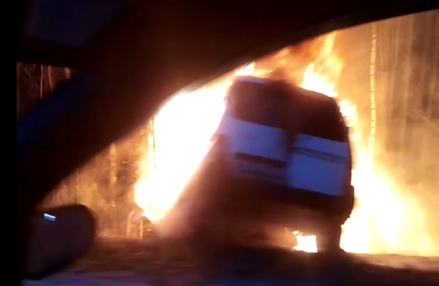 Загорелись деревья: под Касимовом автомобиль улетел в кювет и вспыхнул