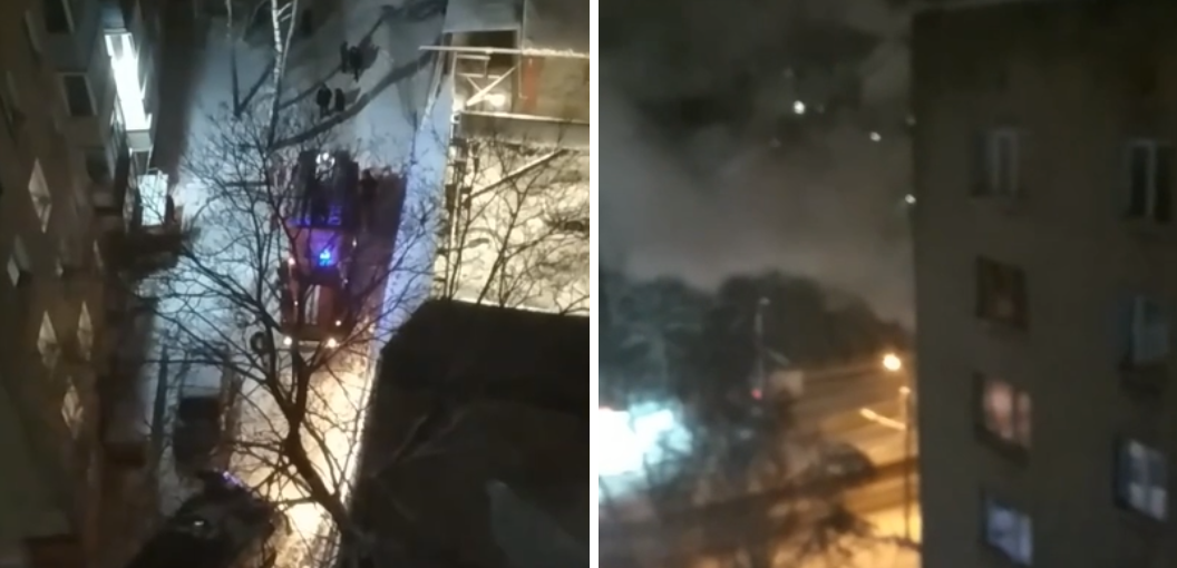Ночной пожар: на улице Крупской загорелась однокомнатная квартира