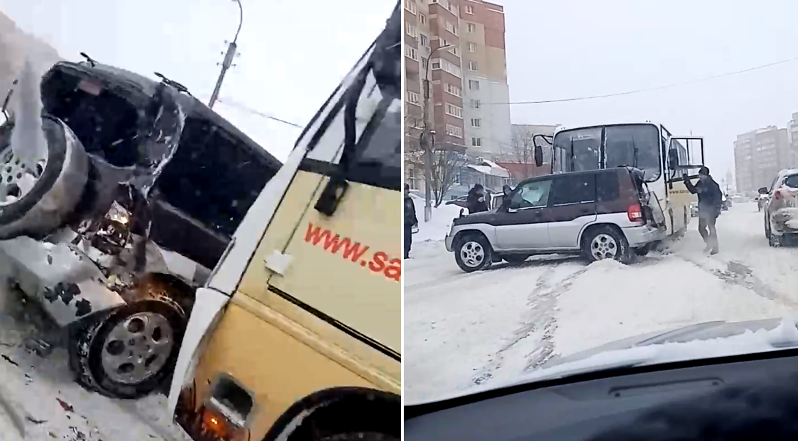 Перпендикулярно: на Новоселов автобус врезался в автомобиль