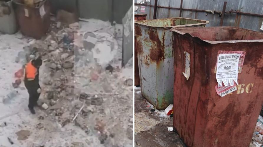 Прибрали за собой: водитель, который вывалил мусор в рязанском дворе, вернулся за отходами
