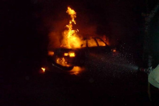 В Рязани на Восточной окружной дороге сгорел автомобиль