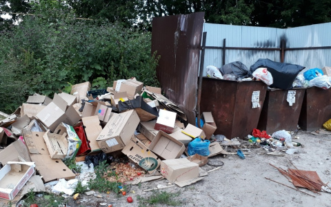 В центе Тумы образовалась огромная свалка: мусор не вывозят уже 3 месяца