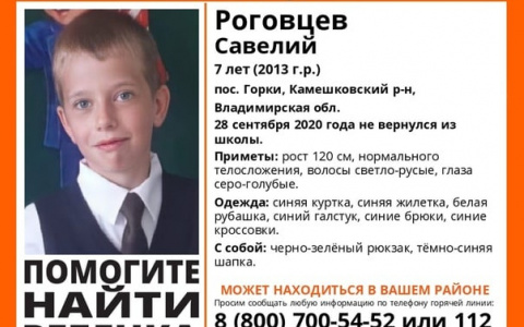 Пропал 4 дня назад: во Владимирской области ищут 7-летнего мальчика